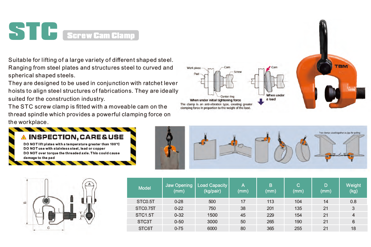 STC Screw Cam Clamp